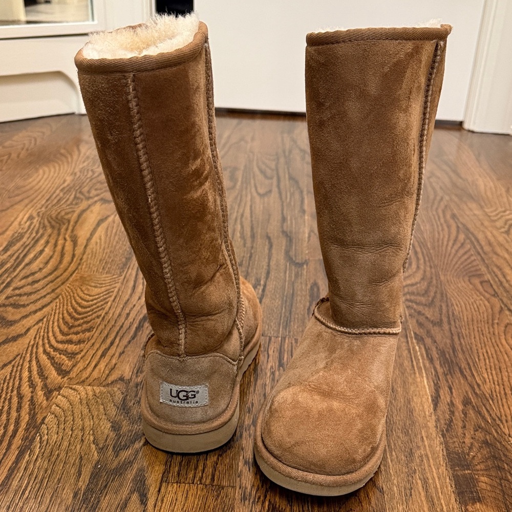 UGG Tan Suede Boots with Cozy Lining